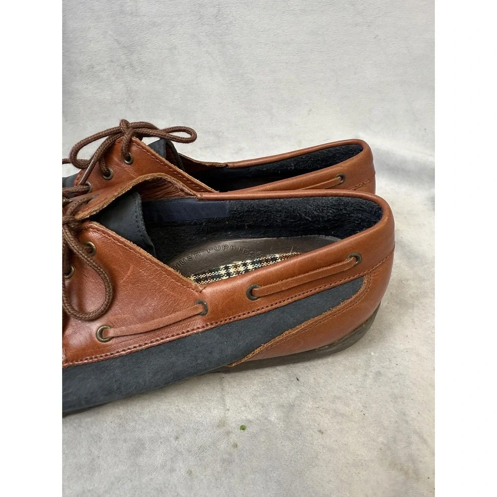 Hush Puppies Shoes Mens Size 10M‎ Leather Moc Toe Casual Lace Up Loafers